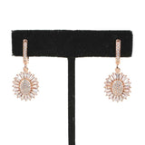 Sterling Silver Sunflower Dangle Earrings with Baguette Zircon