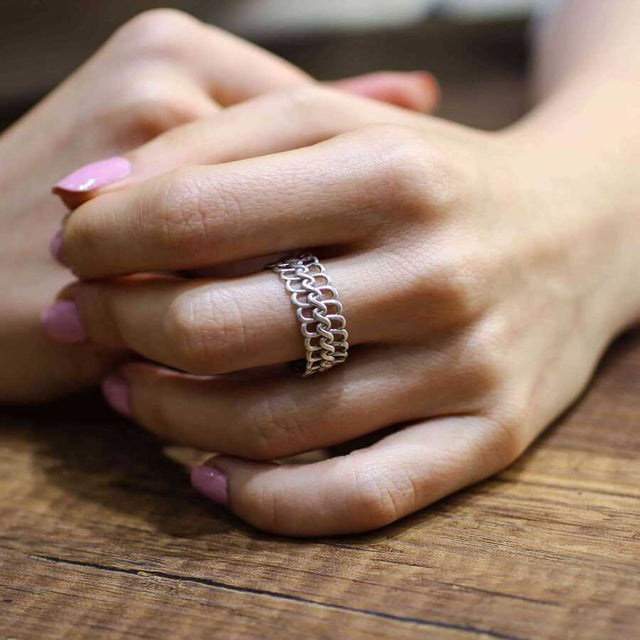 925 Sterling Silver Maras Twist Ring - Adjustable Open Band