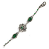 925 Sterling Silver Antique Bracelet with Emerald Green Zircon