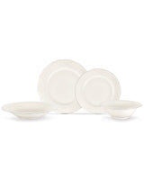 New Bone Porcelain 6-Person Dinner Set - Relief Gold & Platinum Accents