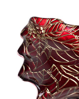 Glass Decorative Plate - Bernette Collection, Elegant Red Design