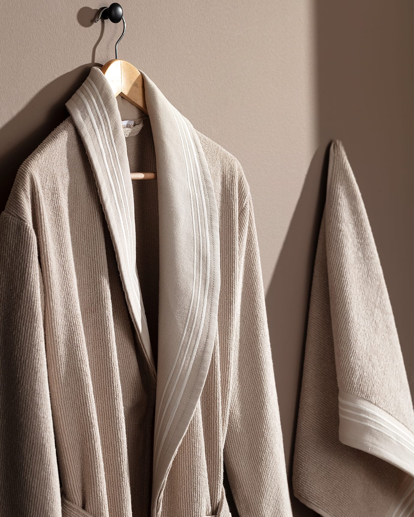 100% Cotton Men's Bathrobe & Towel Set - Plush Luxury Comfort