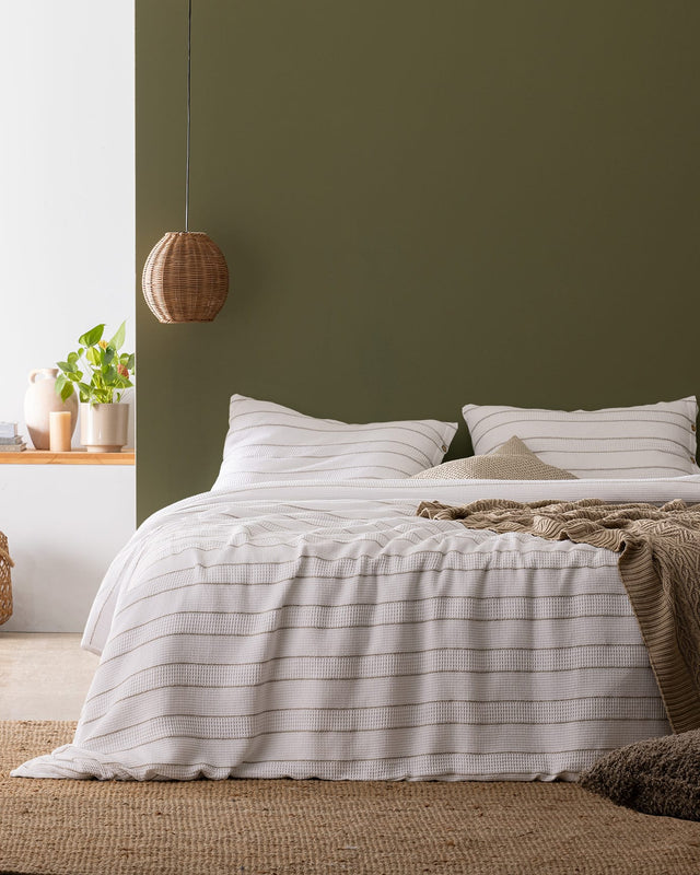 100% Cotton Yarn-Dyed Double Duvet Cover Set - Soft & Breathable