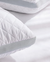 2-Pack Cooling Climate Control Pillows - White & Light Gray Set