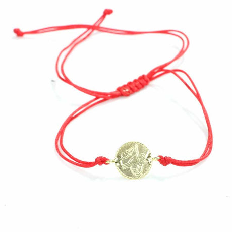 Sterling Silver Cord Bracelet - Yellow Ottoman Calligraphy Seal