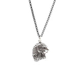 925 Sterling Silver Men's Necklace - Eagle Head Design