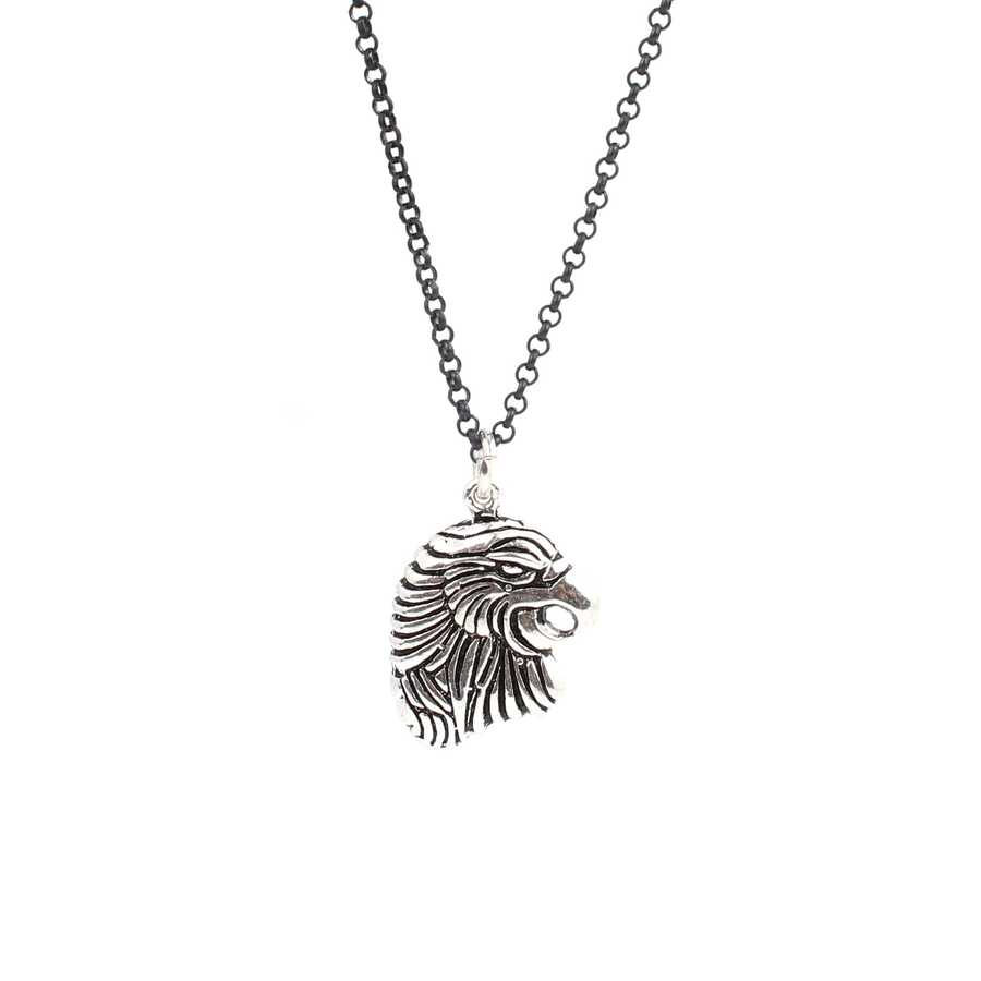 925 Sterling Silver Men's Necklace - Eagle Head Design