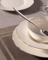 New Bone China 6-Person Dinner Set - Gold & Platinum Accents