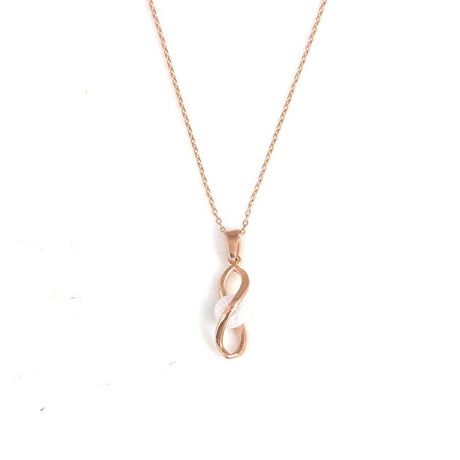925 Sterling Silver Frosted Moonstone Infinity Pendant Necklace