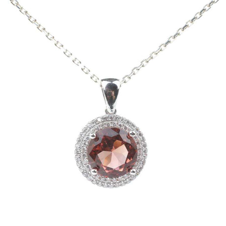 925 Sterling Silver Zultanite Halo Pendant Necklace with Zircon Accents