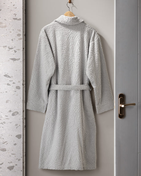 100% Cotton Jacquard Unisex Bathrobe - Soft & Absorbent Comfort
