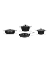 Titanium 7-Piece Nonstick Cookware Set, Black Pots and Pans