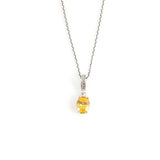 Premium Sterling Silver Oval Citrine Necklace