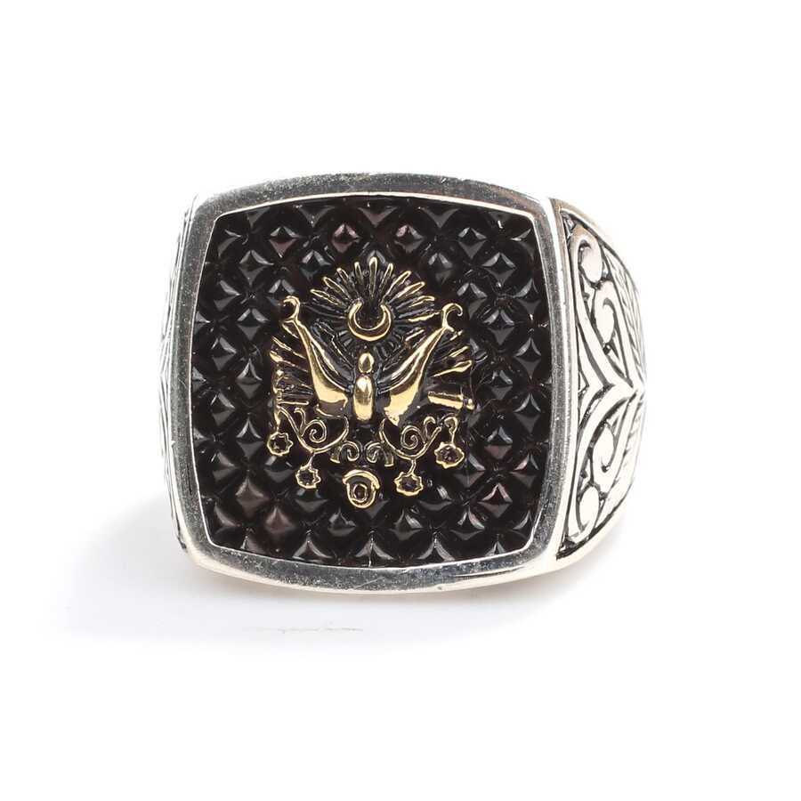 Sterling Silver Men's Ring - Ottoman Coat of Arms Engraving