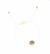 Sterling Silver Rose Pink Round Charm String Bracelet