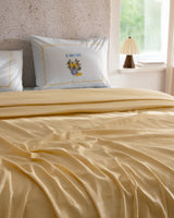 Mathilda Twin Size 100% Cotton Pique Bedding Set - Yellow