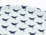 Protiskluzový kulatý tác z umělé kůže - motiv ptáka 'Rêve Bleu Oiseau'