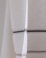Premium Cotton Bath Towel - Soft, Absorbent, Quick-Dry - White & Grey