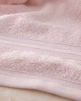 100% Cotton Plush Hand Towel 2-Pack - Marnot Border, Powder Pink