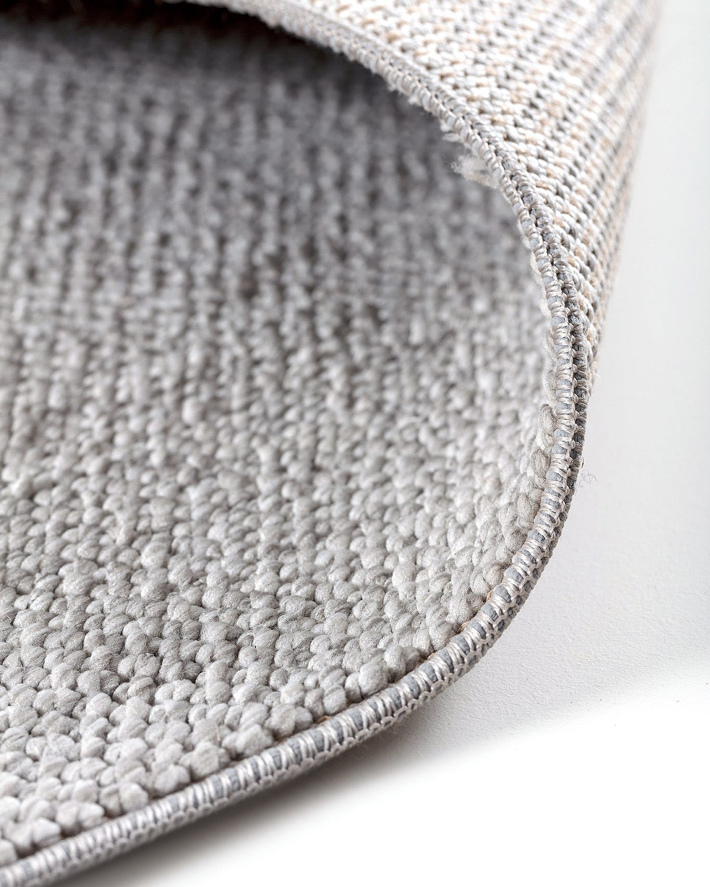 Polyester Area Rug - Modern Grey with Fringed Edges