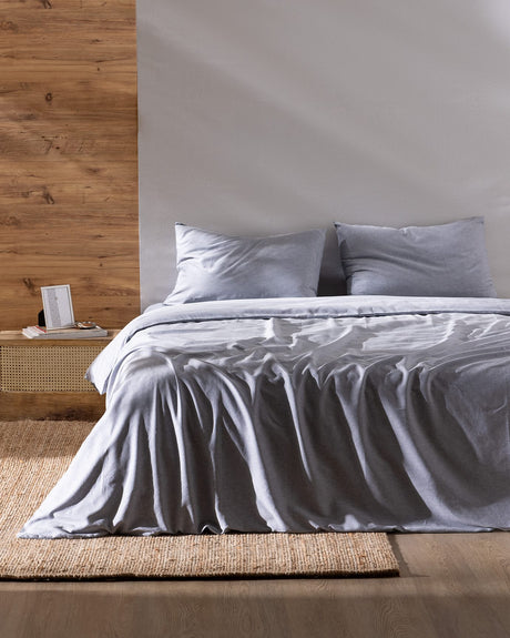 100% Cotton Single Duvet Cover Set - Yarn-Dyed Comfort