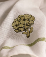 Artichoke Embroidered Dish Towel Set of 2 - White and Green Kitchen Towels