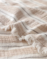100% Cotton Muslin Double Fitted Pique Set - Natural Collection