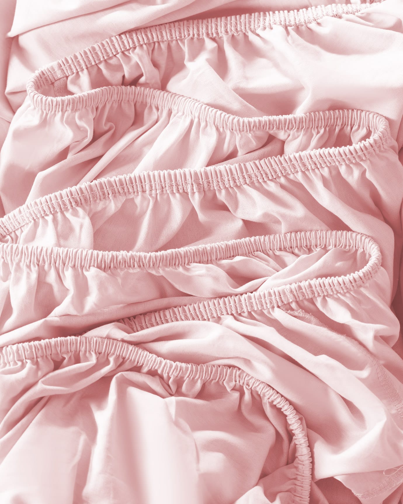 Double Ranforce Cotton Fitted Sheet Set - Soft Blush Pink