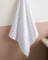 Soft Cotton Face Towel - White and Gray