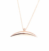 925 Sterling Silver Half Crescent Necklace - Modern Elegance