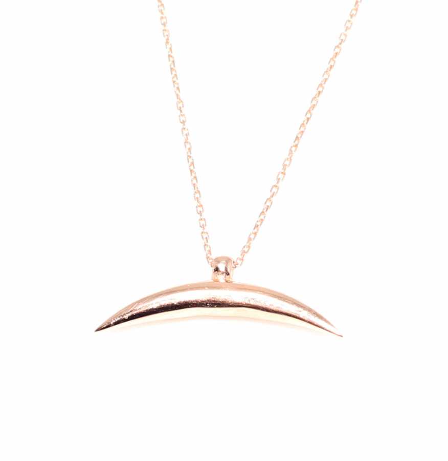 925 Sterling Silver Half Crescent Necklace - Modern Elegance
