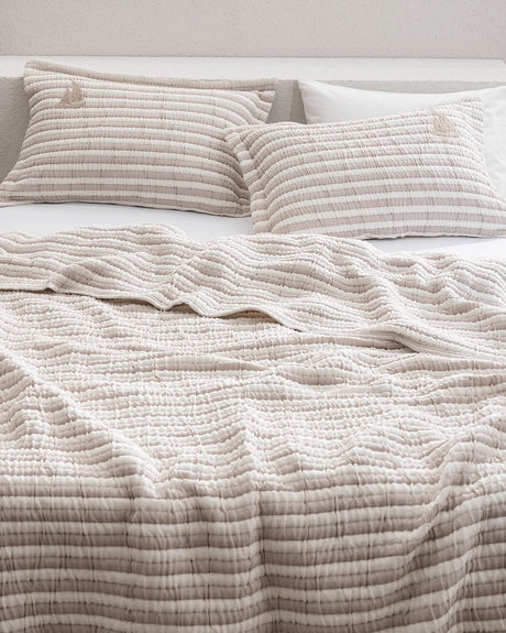 Cotton Blend Double Bedspread Set - Soft & Timeless Comfort