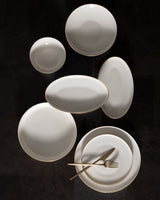 New Bone China 6-Person Dinner Set - White & Gold Elegance