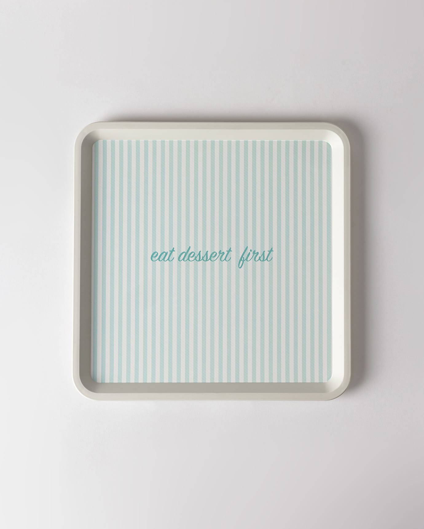 Plastic Square Serving Tray - Chic Two-Tone Design