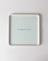 Plastic Square Serving Tray - Chic Two-Tone Design