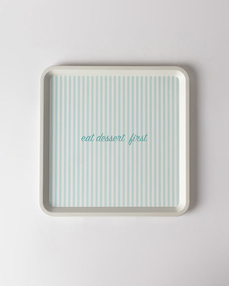 Plastic Square Serving Tray - Chic Two-Tone Design