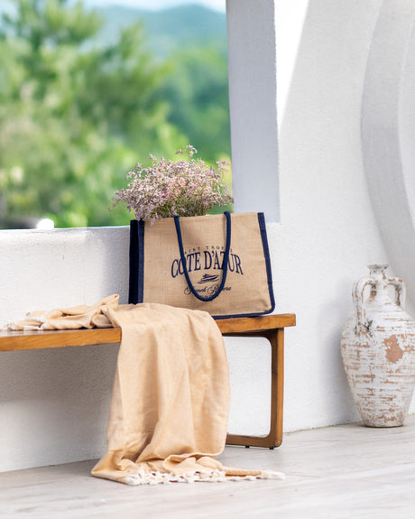 Natural Jute Woven Tote Bag - Eco-Friendly Beach & Market Carryall