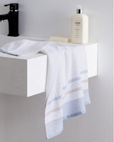 Luth Cotton Face Towel - Soft & Absorbent Hand Towel - Blue/Beige
