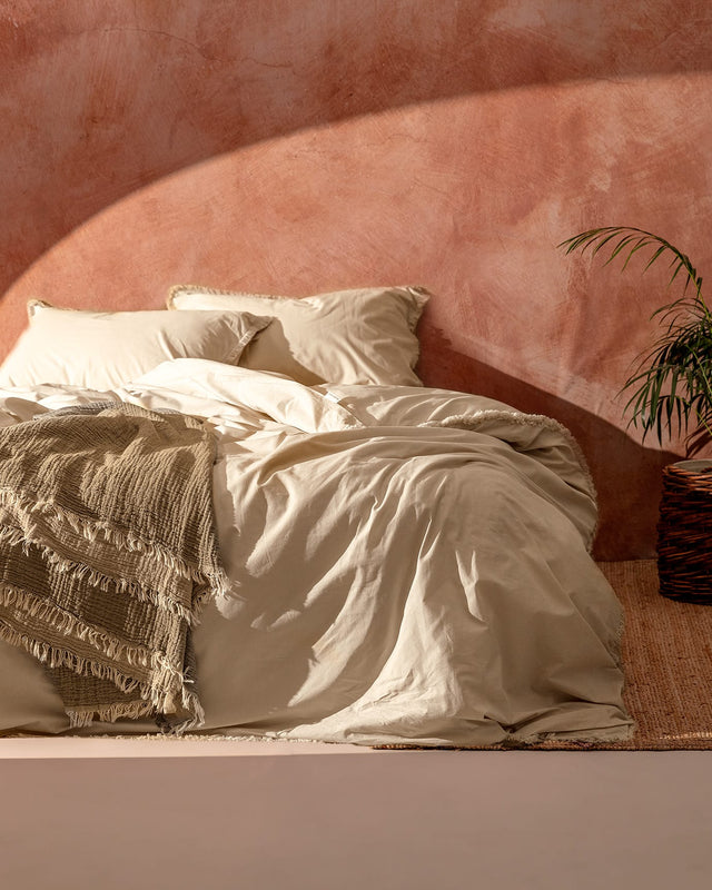 King Size Tasseled Duvet Cover Set - Elegant Bedding Collection