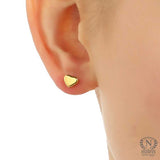 Sterling Silver Tiny Heart Stud Earrings - Minimalist Design