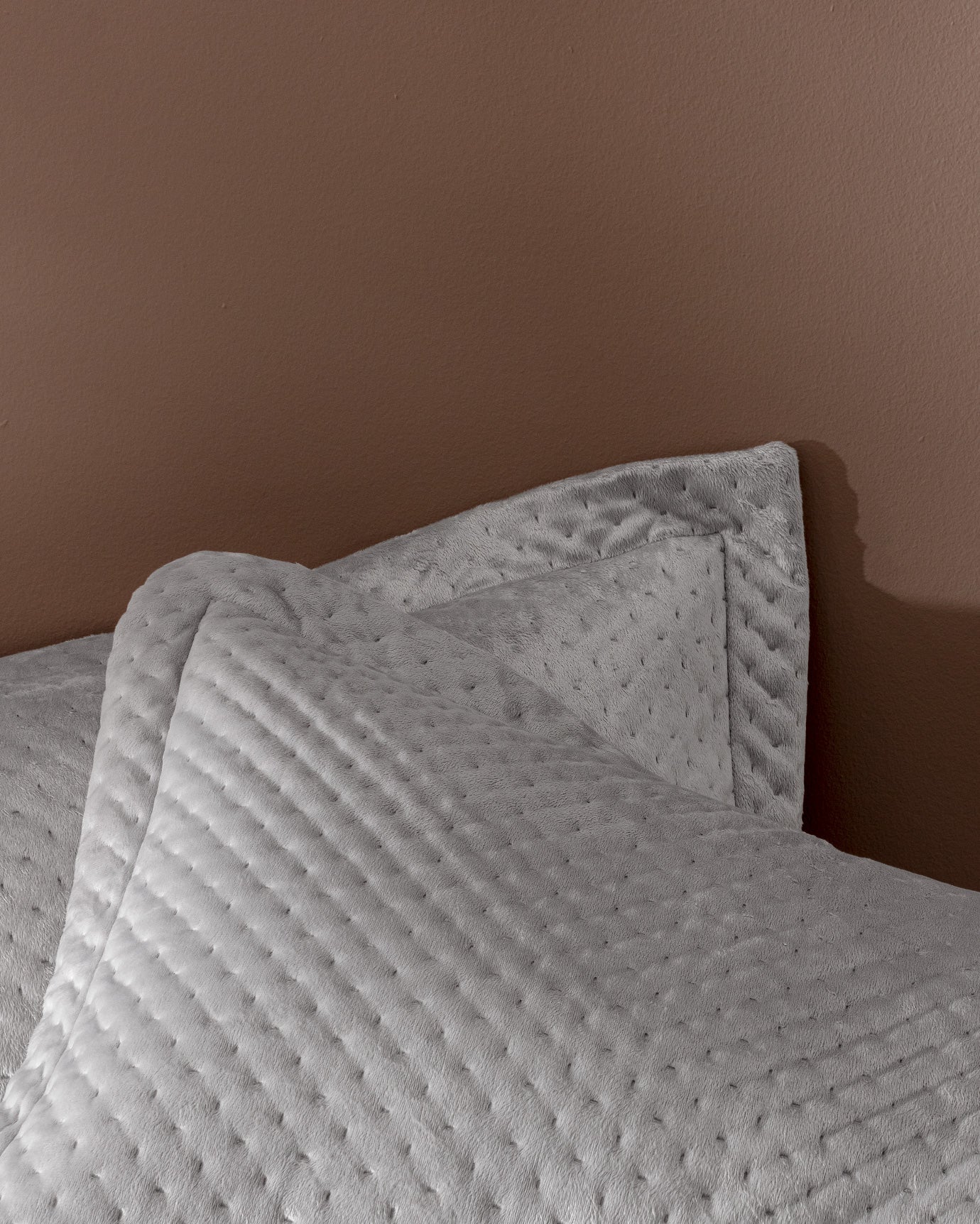 Boulogne Velvet Quilted Bedspread - Soft Double Bed Cover