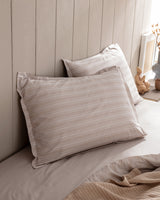 Cotton Blend Sateen Double Duvet Cover Set - Striped