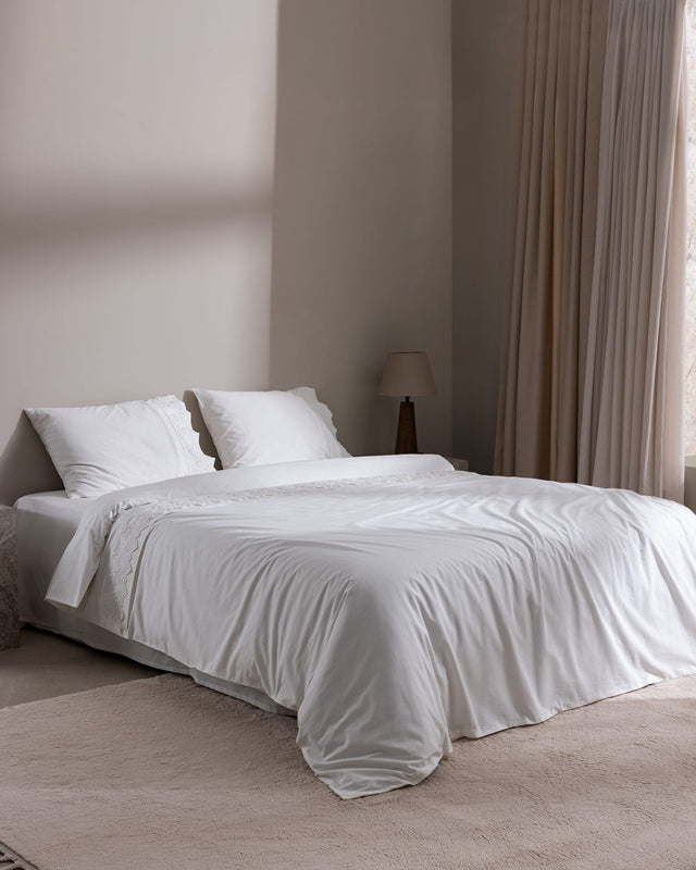 King Size 100% Cotton Embroidered Duvet Cover Set