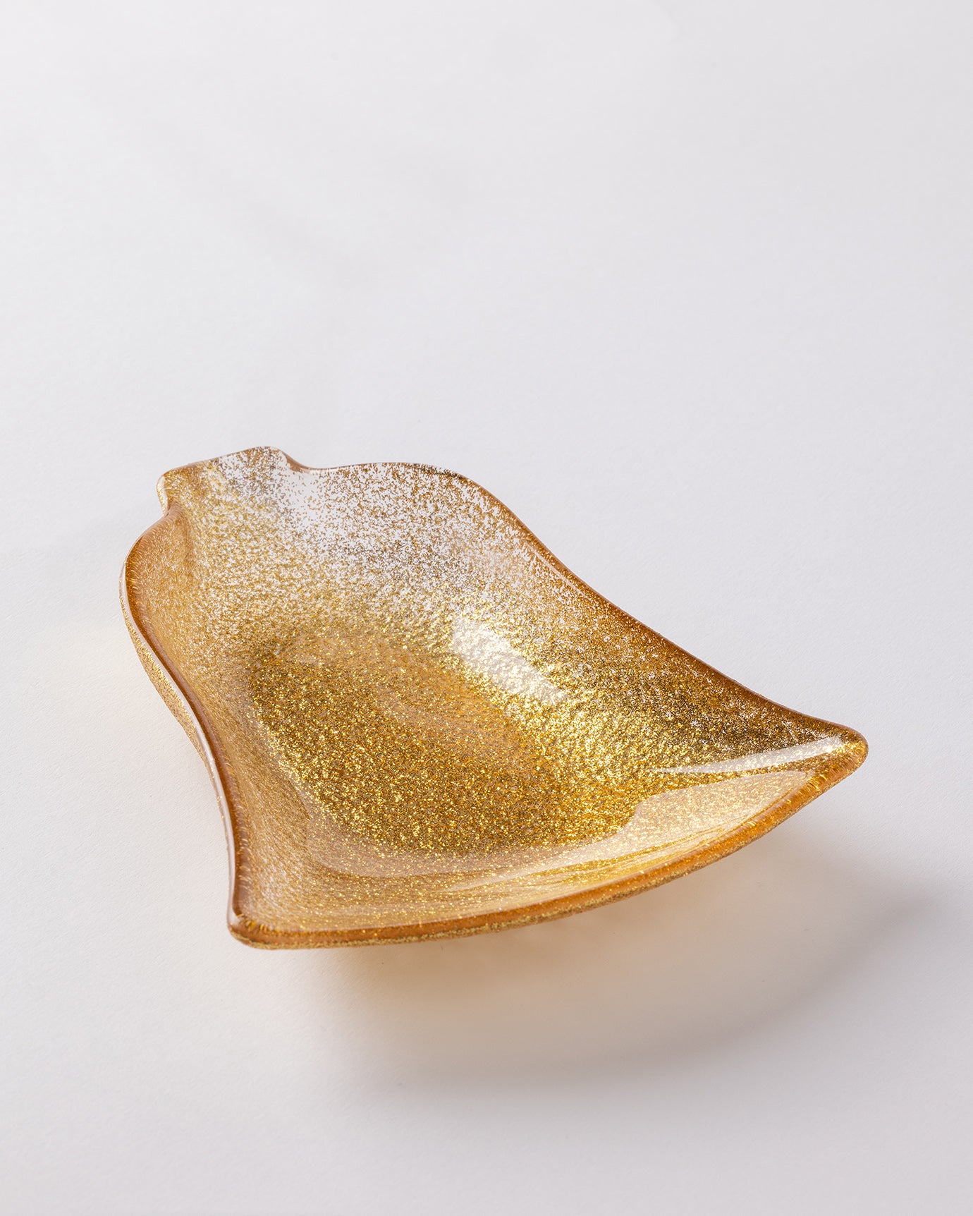 Elegant Glass Decorative Plate - Grelot Gold Finish