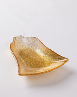 Elegant Glass Decorative Plate - Grelot Gold Finish