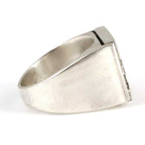 Sterling Silver Rectangular Onyx Men's Ring - Bold Statement