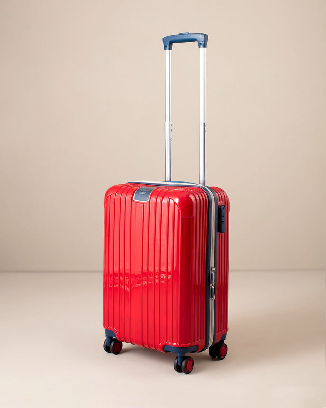 Red Hardside Carry-On Suitcase - Lightweight Polycarbonate Cabin Luggage