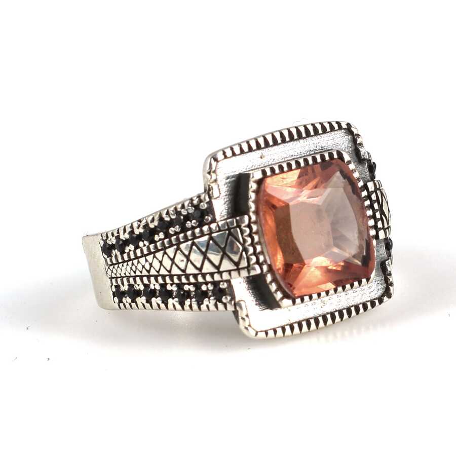Premium 925 Sterling Silver Faceted Zultanite Men's Ring