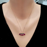 925 Sterling Silver Three-Stone Zircon Pendant Necklace for Her