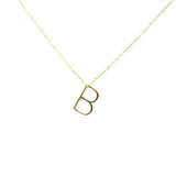 Sterling Silver 3D Letter B Pendant Necklace - Elegant & Personalized